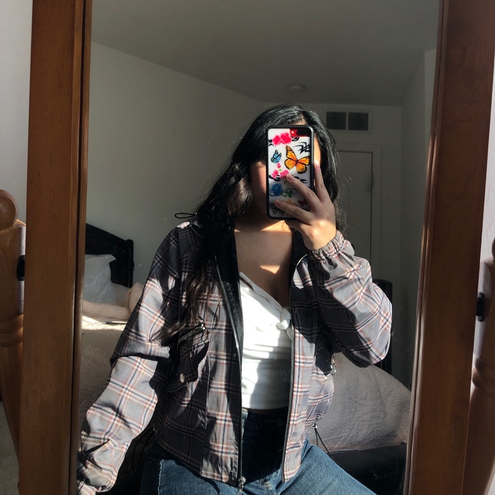 Plaid windbreaker